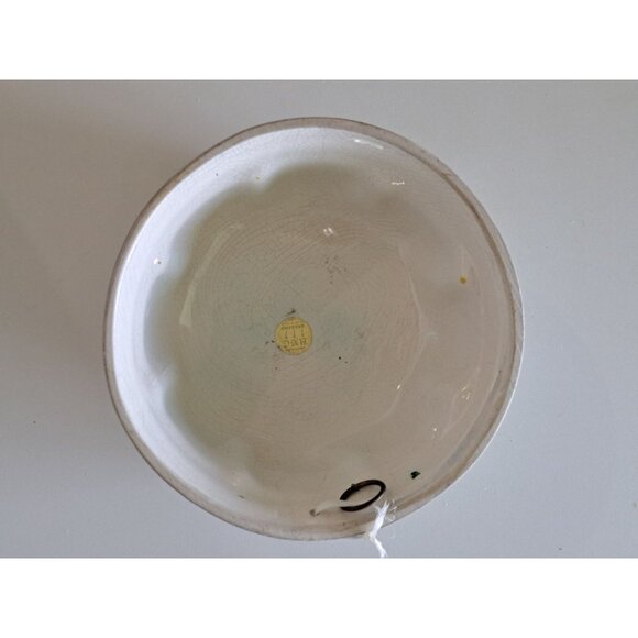 Hand-Painted Italian Ceramic Cheese Dome Floral Ceramiche Bassano Italy 7" Vtg - Picture 7 of 12